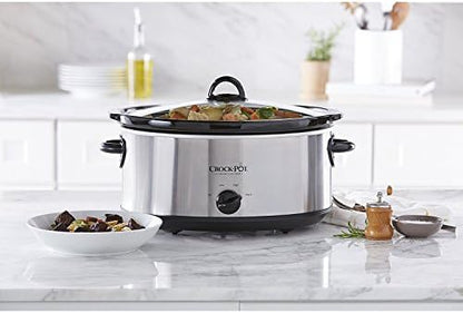 Crock-Pot 7 Quart Oval Manual Slow Cooker – Stainless Steel T7KI