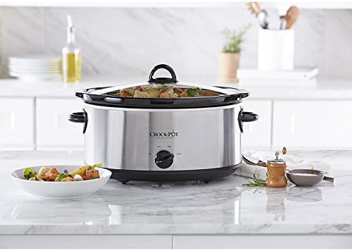 Crock-Pot 7 Quart Oval Manual Slow Cooker – Stainless Steel T7KI