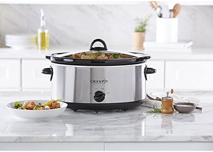 Crock-Pot 7 Quart Oval Manual Slow Cooker – Stainless Steel T7KI