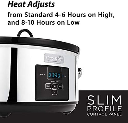 Crock-Pot 7 Quart Programmable Slow Cooker – Polished Platinum 8RGQ