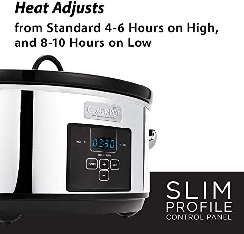 Crock-Pot 7 Quart Programmable Slow Cooker – Polished Platinum 8RGQ