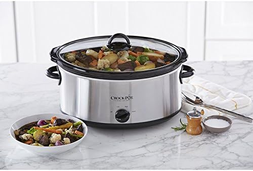 Crock-Pot 7 Quart Oval Manual Slow Cooker – Stainless Steel T7KI