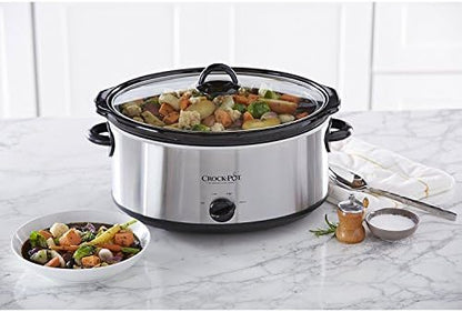 Crock-Pot 7 Quart Oval Manual Slow Cooker – Stainless Steel T7KI