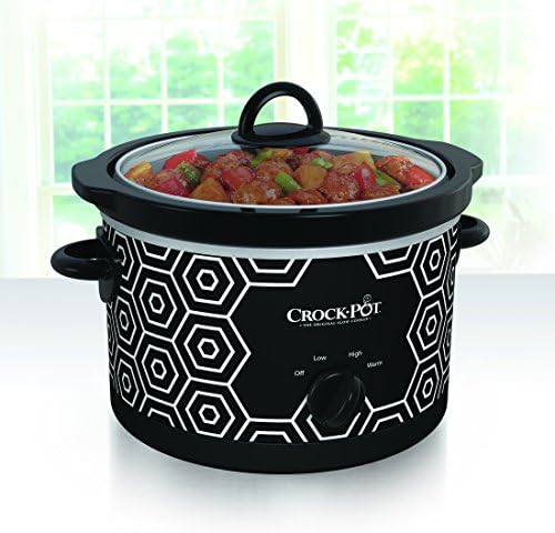 Crock-Pot 4.5 Quart Portable Slow Cooker – Black & White LY1K