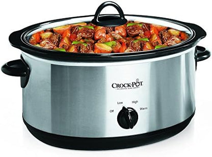 Crock-Pot 7 Quart Oval Manual Slow Cooker – Stainless Steel T7KI