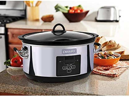 Crock-Pot 7 Quart Programmable Slow Cooker – Polished Platinum 8RGQ