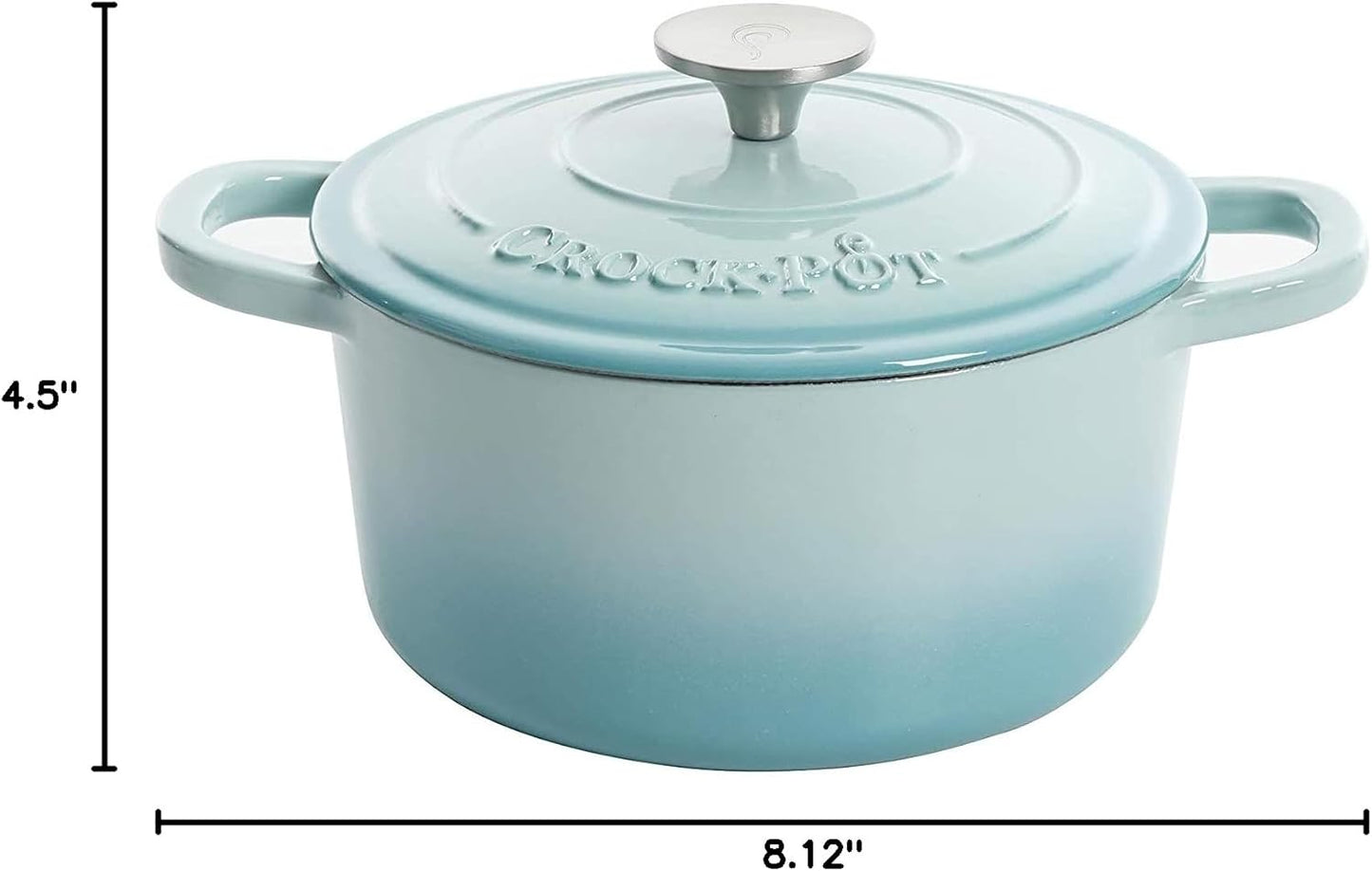 Crock-Pot 3 Quart Enameled Cast Iron Dutch Oven – Aqua 9NT4